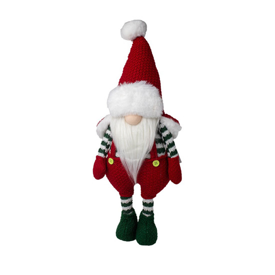 Imagem KRINGLE DECORATIVO DE PELÚCIA EM PÉ COR VERMELHO COM VERDE 54CM - CROMUS 