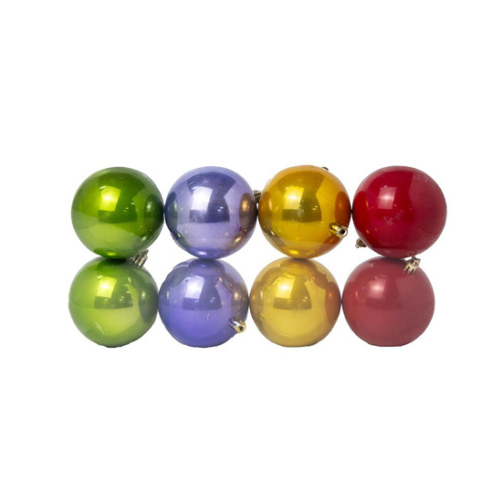 Imagem JOGO DE BOLA DE NATAL EM PLÁSTICO LISA PEROLADA TOYSTORY 8 UNIDADES DE 8CM - CROMUS 