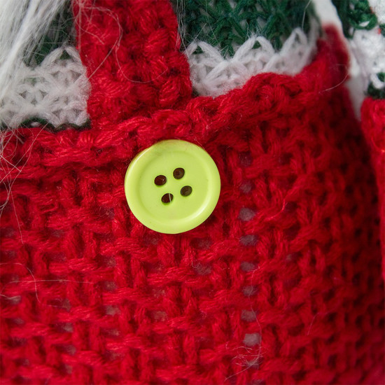 Imagem KRINGLE DECORATIVO DE PELÚCIA EM PÉ COR VERMELHO COM VERDE 54CM - CROMUS 