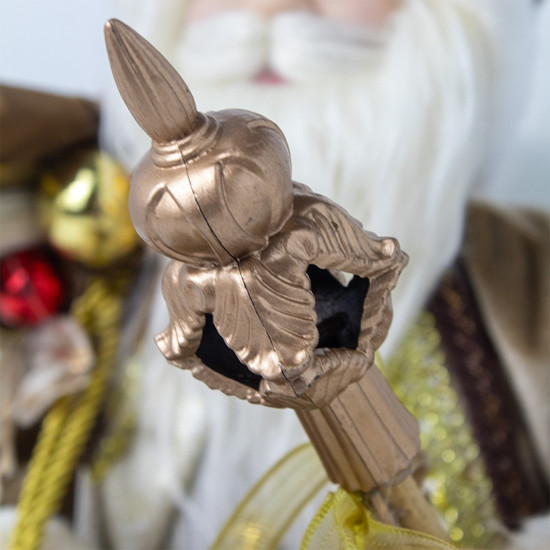 Imagem PAPAI NOEL DECORATIVO SENTADO COM SACO DE PRESENTES COR DOURADO 45CM - TOK DA CASA