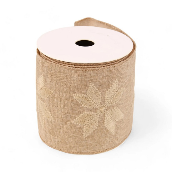 Imagem FITA NATALINA DECORATIVA BEGE 10X4,5 CM