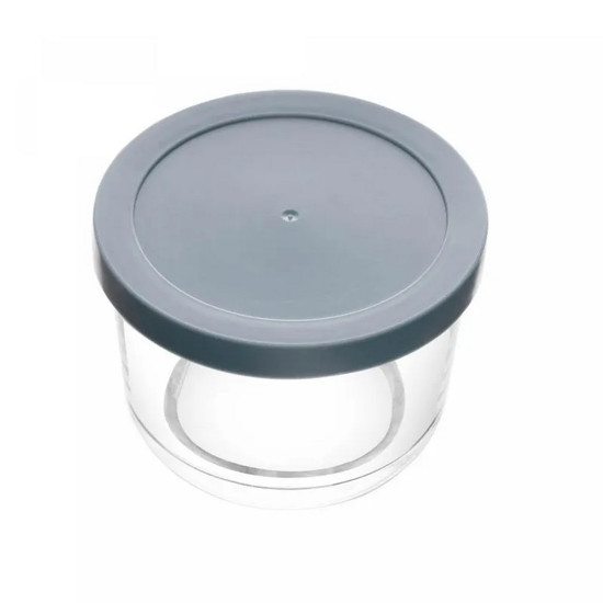 Imagem POTE DE VIDRO COM TAMPA EM PP CINZA 200ML 