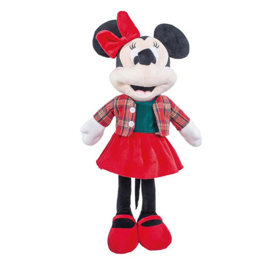 Imagem MINNIE EM PÉ COM ROUPA XADREZ COR VERMELHO COM VERDE EM POLIÉSTER 62X32X20CM CROMUS 