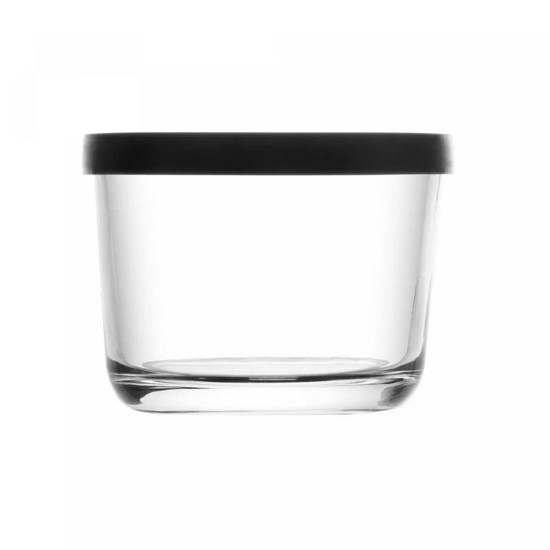 Imagem POTE DE VIDRO COM TAMPA EM PP PRETA 200ML 