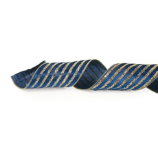 Imagem de FITA NATALINA DECORATIVA AZUL 10X4,5 CM CROMUS- GRILLO 965538 - Cromus Embalagens Ind. E Com. Ltda