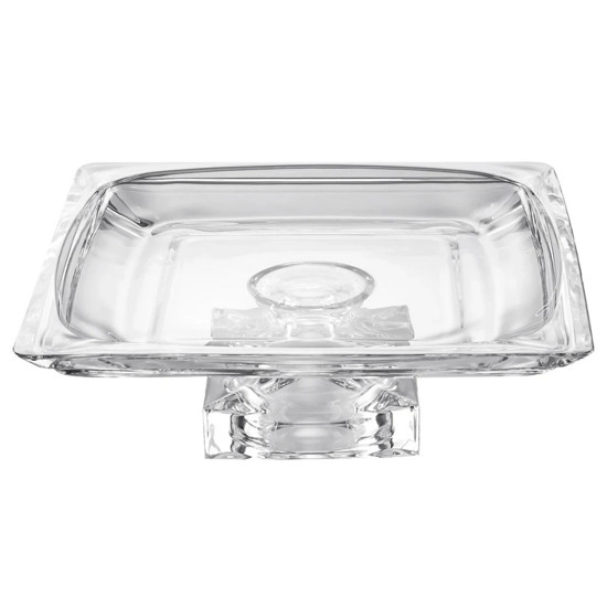 Imagem PRATO PARA BOLO COM PÉ EM CRISTAL TRANSPARENTE 9X27X27 CM