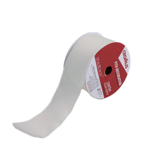 Imagem FITA NATALINA DECORATIVA BRANCA 6,3X4,57 CM