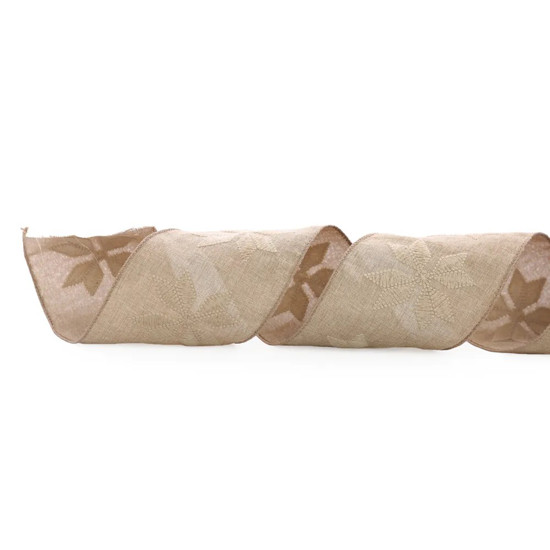 Imagem FITA NATALINA DECORATIVA BEGE 10X4,5 CM