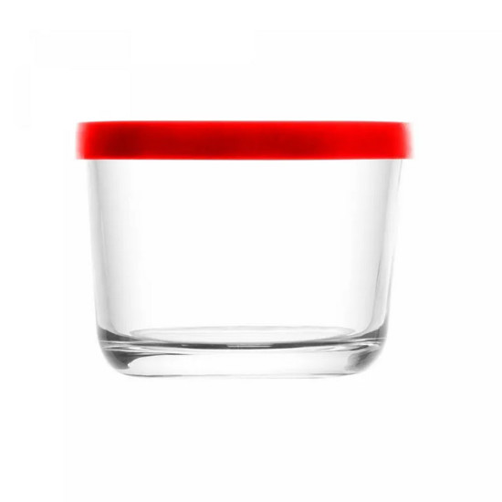 Imagem POTE DE VIDRO COM TAMPA EM PP VERMELHA 200ML 