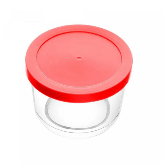 Imagem POTE DE VIDRO COM TAMPA EM PP VERMELHA 200ML 