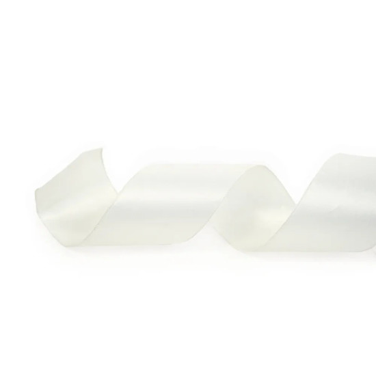 Imagem FITA ARAMADA DE NATAL LISA COR BRANCO COM GLITTER 10CM X 4,57 METROS - CROMUS 