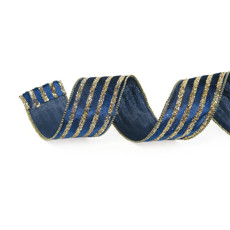 Imagem de FITA NATALINA DECORATIVA AZUL 6,3X4,57 CM - Cromus Embalagens Ind. E Com. Ltda