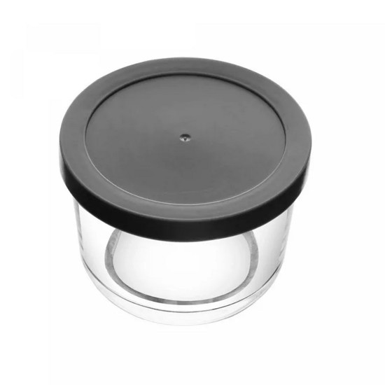 Imagem POTE DE VIDRO COM TAMPA EM PP PRETA 200ML 