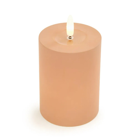 Imagem VELA DECORATIVA COM LED MOVIDO A PILHAS 2AA COR TERRACOTA 7X7X16CM - CROMUS 