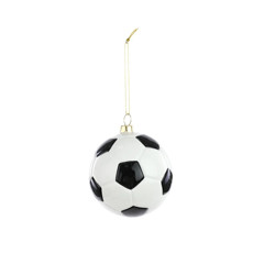 Imagem de ENFEITE PARA PENDURAR BOLA DE FUTEBOL EM PLÁSTICO  PRETO E BRANCO 7,5 CM - Cromus Embalagens Ind. E Com. Ltda