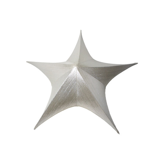 Imagem ESTRELA DECORATIVA COR PRATEADO DE TECIDO E METAL 135CM - TOK DA CASA