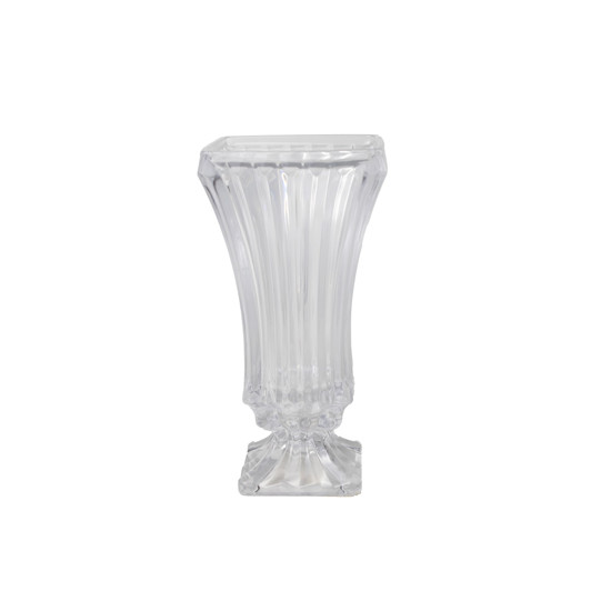 Imagem MINI VASO DECORATIVO EM VIDRO COR TRANSPARENTE COM DETALHES 13X13X24CM - GRILLO 58299