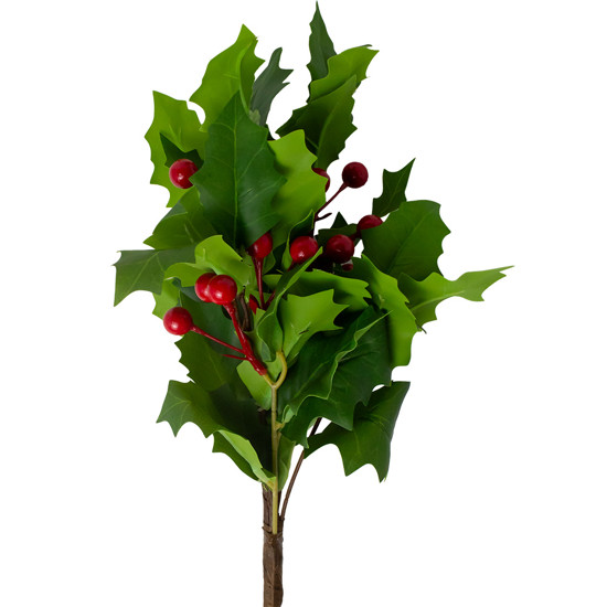 Imagem HASTE NATALINA DE BERRIES VERMELHAS EM ISOPOR E FOLHAS VERDE 35X15X6 CM - GRILLO 57176