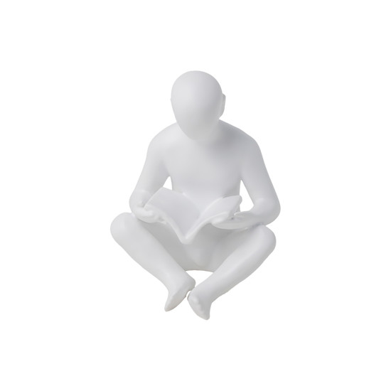 Imagem ESCULTURA DECORATIVA BRANCA EM RESINA 18X14X14 CM - GRILLO 58782
