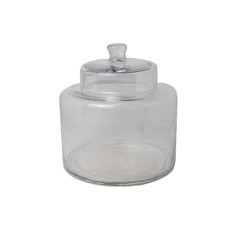 Imagem de VASO EM VIDRO TRANSPARENTE COM DETALHES EM BOLHAS 24,5X24,5X27CM  - Cross Comercial Ltda