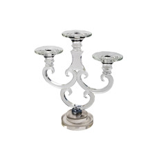 Imagem de CASTIÇAL DECORATICO EM VIDRO TRANSPARENTE 31X10X34 CM - GRILLO 58707 - Grillo Ltda