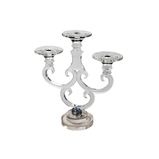 Imagem CASTIÇAL DECORATICO EM VIDRO TRANSPARENTE 31X10X34 CM - GRILLO 58707