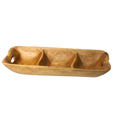Imagem de CENTRO DE MESA COM 3 DIVISORIAS EM MDF COR NATURAL 59X22X9CM - GRILLO 59125 - Grillo Ltda
