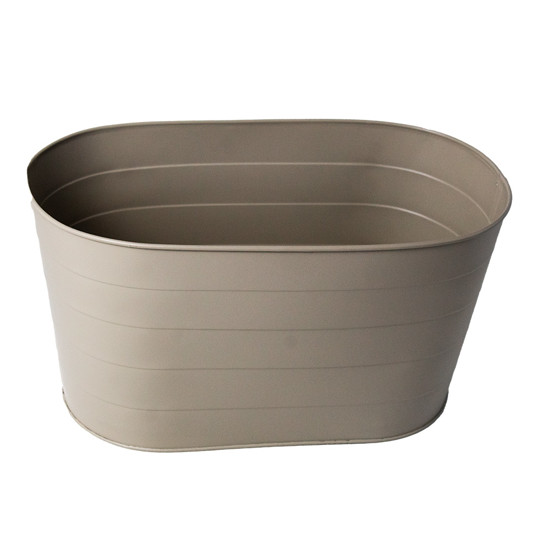 Imagem CACHEPOT DUPLO CAMADAS COR CREME EM METAL 34X19X18 CM 