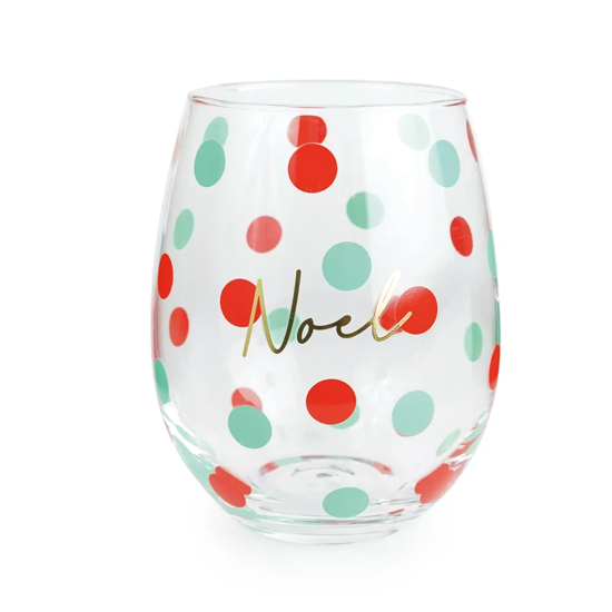Imagem COPO NATALINO EM VIDRO COM BOLINHAS COLORIDO 12X9X9 CM