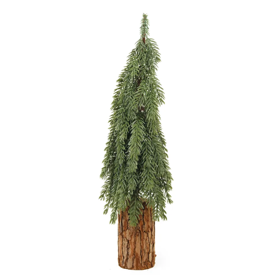 Imagem MINI ÁRVORE DE NATAL VERDE EM PLÁSTICO COM BASE EM MADEIRA 58X10X10 CM