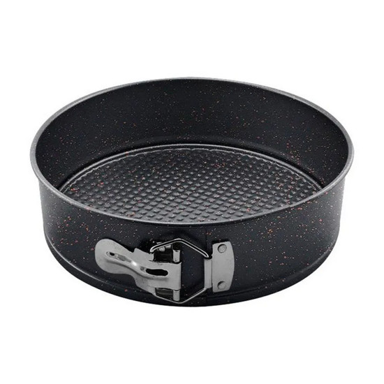 Imagem FORMA REDONDA GRANDE COM FUNDO REMOVÍVEL EM METAL PRETO 6X26X26 CM