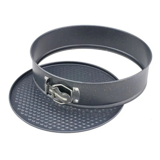 Imagem FORMA REDONDA GRANDE COM FUNDO REMOVÍVEL EM METAL PRETO 6X26X26 CM