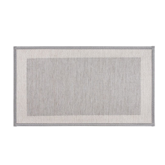 Imagem TAPETE SENSE TEXTILE JACQUARD LINE GRAFITE EM POLIÉSTER E BORRACHA 75X45 CM