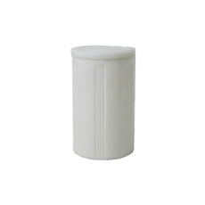 Imagem de VASO DECORATIVO EM VIDRO COR BRANCO COM TAMPA 11X11X18,5CM  - Galpao Das Flores Ltda