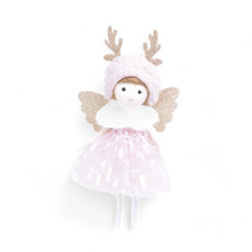 Imagem de ANJO NATALINO DECORATIVO PARA PENDURAR EM POLIÉSTER ROSA 18X6 CM - Cromus Embalagens Ind. E Com. Ltda