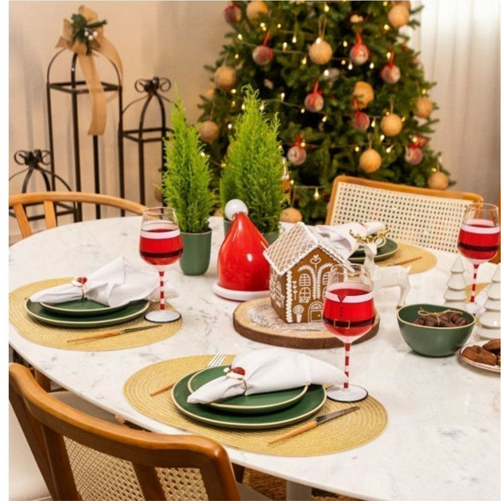 Imagem JOGO AMERICANO LUNA OVAL AVULSO DOURADO EM POLIPROPILENO 48X33 CM