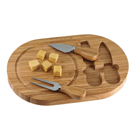 Imagem CONJUNTO 3 PEÇAS TÁBUA PARA QUEIJO EM BAMBU 28X18 CM