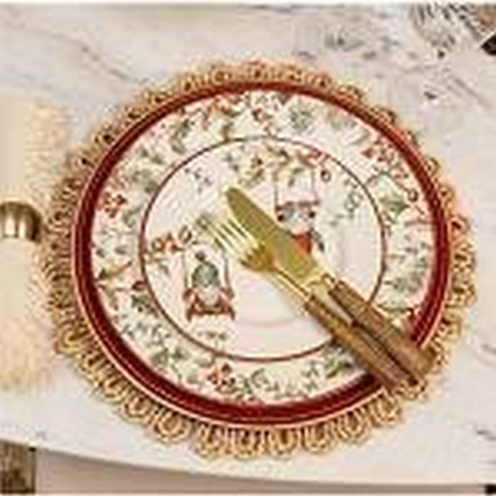 Imagem SOUSPLAT NATALINO GALLES HOPE VERMELHO COM DETALHES DOURADO 33 CM