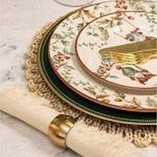 Imagem SOUSPLAT NATALINO GALLES HOPE VERDE COM DETALHES DOURADO 33 CM