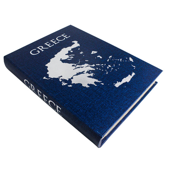 Imagem LIVRO CAIXA AZUL COM DETALHES PRATEADOS 5X36X27 CM