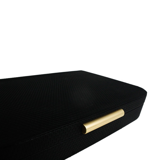 Imagem CAIXA DECORATIVA EM CORINO E MDF PRETO 6X33X25 CM