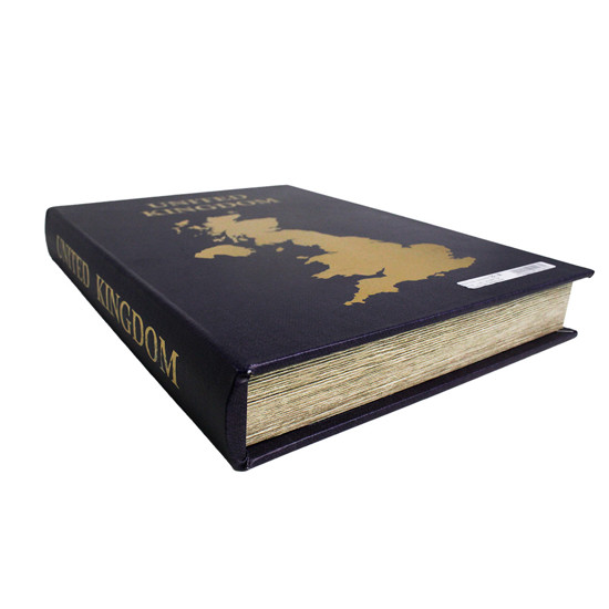 Imagem LIVRO CAIXA DECORATIVO VIOLETA EM MADEIRA E COURINO 5X36X27 CM