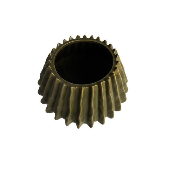 Imagem VASO DECORATIVO EM PORCELANA VERDE OLIVA 20X19 CM