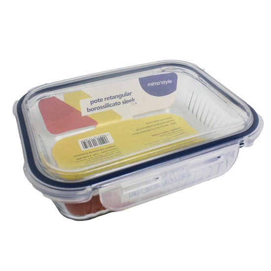 Imagem POTE RETANGULAR HERMÉTICO COM TAMPA BOROSSILICADO 1000ML 7,8X20,5X15,4 CM