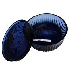 Imagem de VASO DECORATIVO EM VIDRO NA COR AZUL MARINHO 10X21 CM - Grillo Ltda