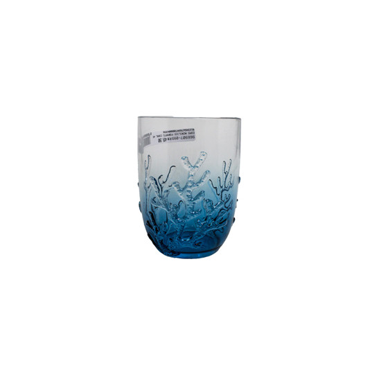 Imagem COPO BAIXO AZUL EM ACRÍLICO COM CORAL MARINHO EM ALTO RELEVO 480ML 11X8X8 CM