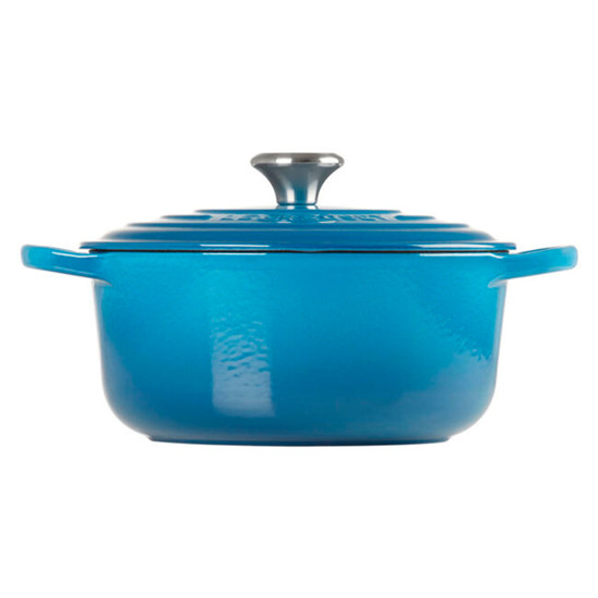 Imagem PANELA REDONDA AZUL MARSEILLE EM FERRO FUNDIDO C/ TAMPA 1,8L 13,4X25X19 CM LE CREUSET
