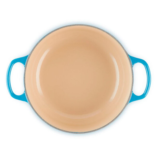 Imagem PANELA REDONDA AZUL MARSEILLE EM FERRO FUNDIDO C/ TAMPA 1,8L 13,4X25X19 CM LE CREUSET