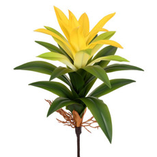 Imagem de HASTE BROMÉLIA AMARELA PERMANETE COM RAIZ EM PLÁSTICO MOLDÁVEL 55 CM - GRILLO 47758 - Grillo Ltda