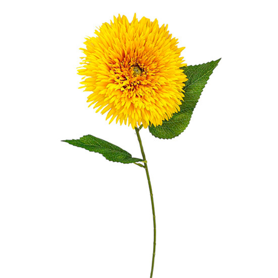 Imagem HASTE DECORATIVA PERMANTE DE GERBERA AGULHA AMARELA EM PLÁSTICO MOLDÁVEL 67X20 CM